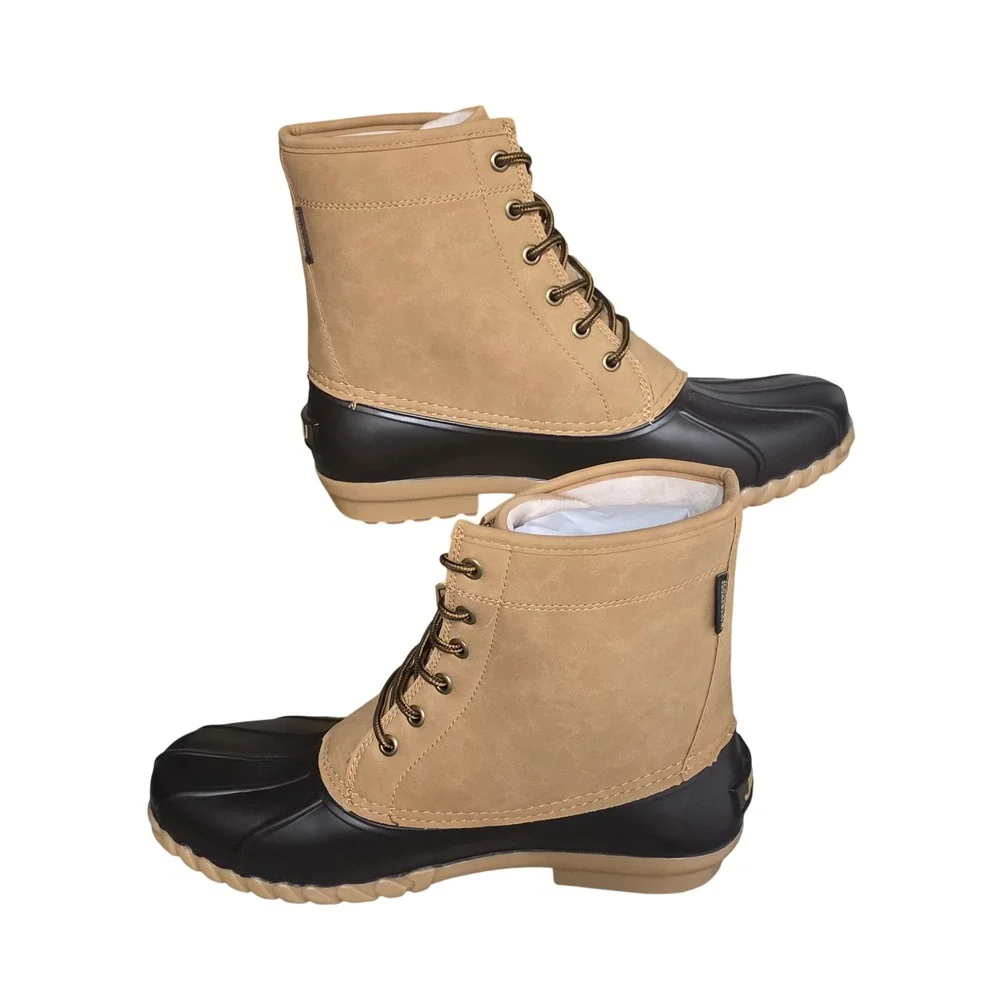 JBU‎ by Jambu Maine Waterproof Duck Boots Mens 12 Dark Brown Beige N3MNE20 NEW